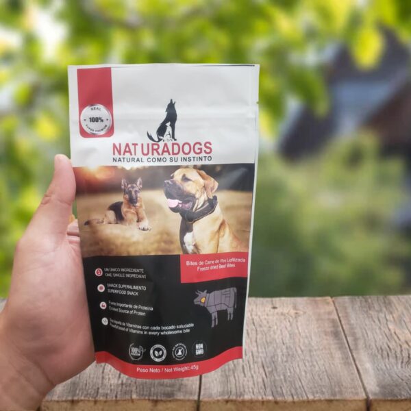 Bites de Carne de Res 45g Naturadogs - Snack 100% Natural para Perros y Gatos